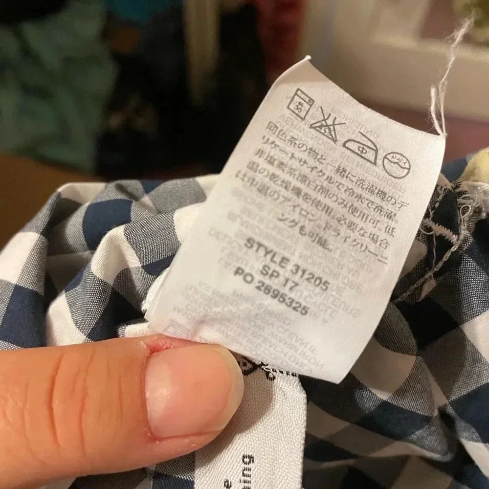 J.CREW BLUE GINGHAM SLIM BUTTON DOWN SHIRT